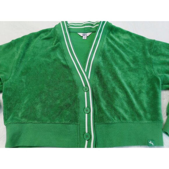 JoyLab Cropped Fit Cardigan Sweatshirt Womens XS Loose Fit Casual Comfy Green - Picture 2 of 12